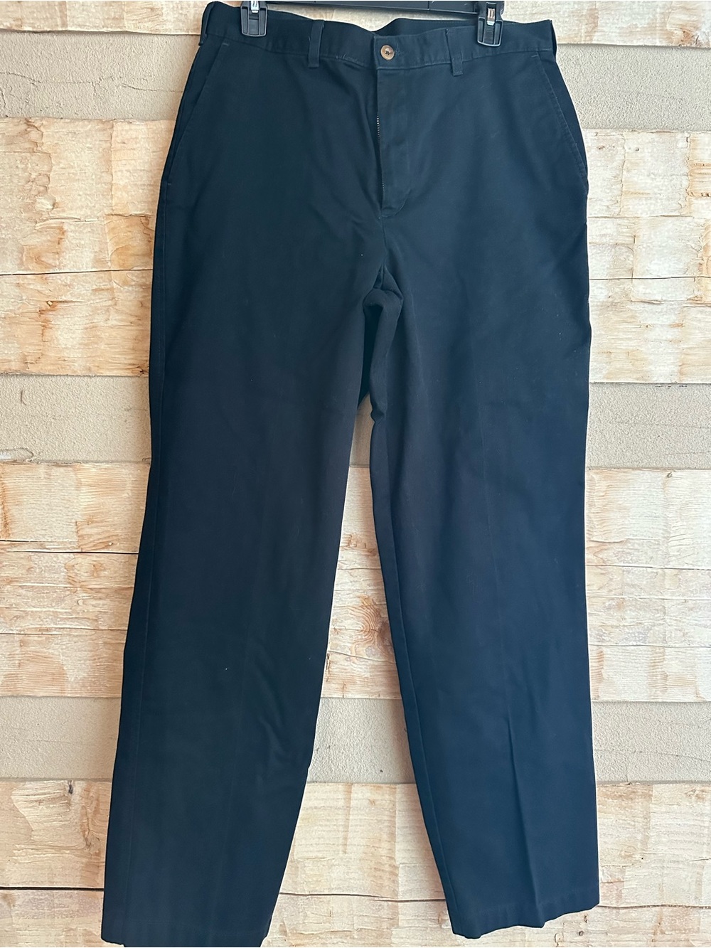 Farah Black Straight-Leg Chinos